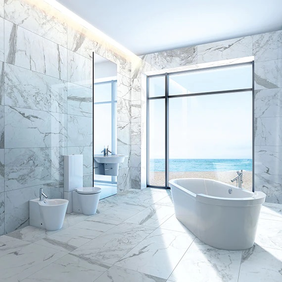 marble bathroom floor